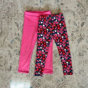 Mixed brand hot pink and floral leggings set - Hanna Andersson and Primary